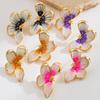 Temperament Drip Oil Flower Stud Earrings Metal Floral Earrings Gift Butterfly Earrings  Daily Wear