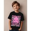 Crewneck Short Sleeve T-Shirt, "Pink Out Eliminate Breast Cancer" Pink Graphic Print