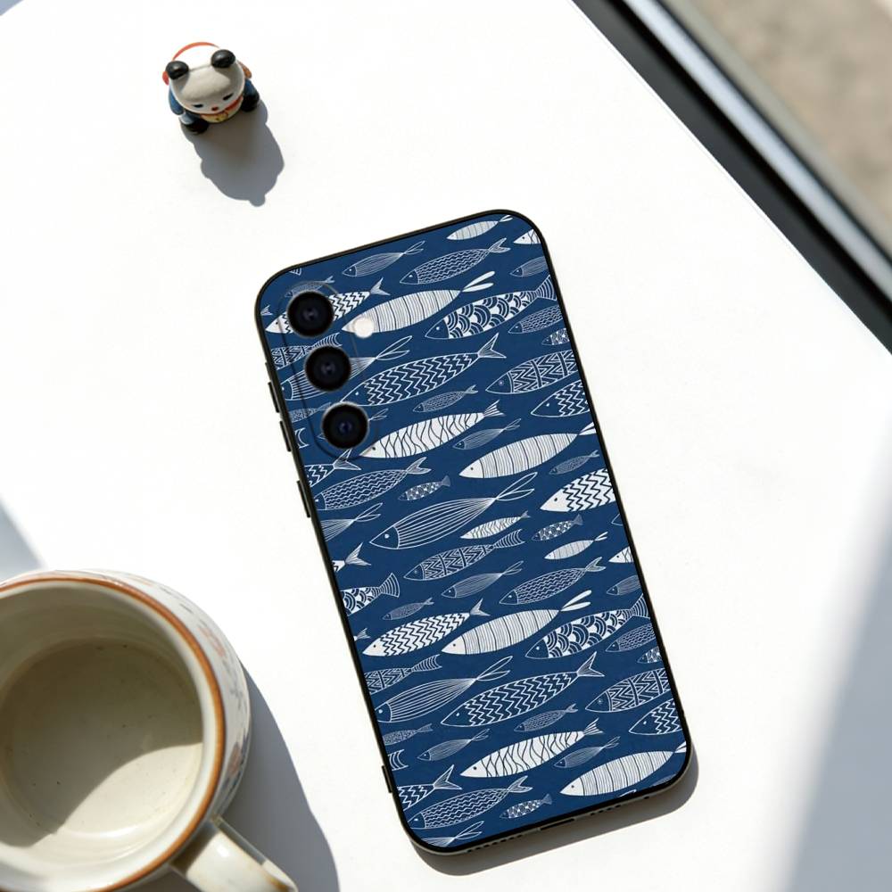 Small Fish Phone Case For Samsung Galaxy A73,A72,A71,A70,A53,A52,A51,Others Soft Black Cover