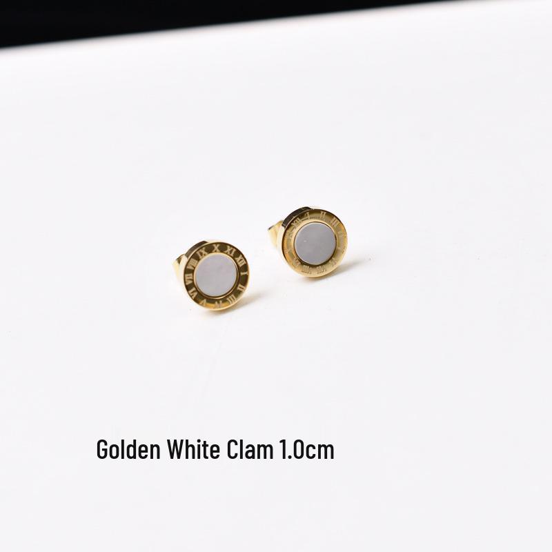 Unisex Roségold & Schwarze Titanstahl Ohrstecker