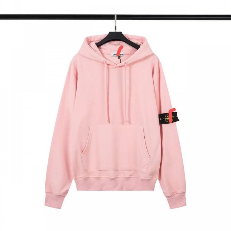 Classic Stone Island Solid Color Crewneck Sweatshirt Badge Long Sleeve Loose Fit Couples