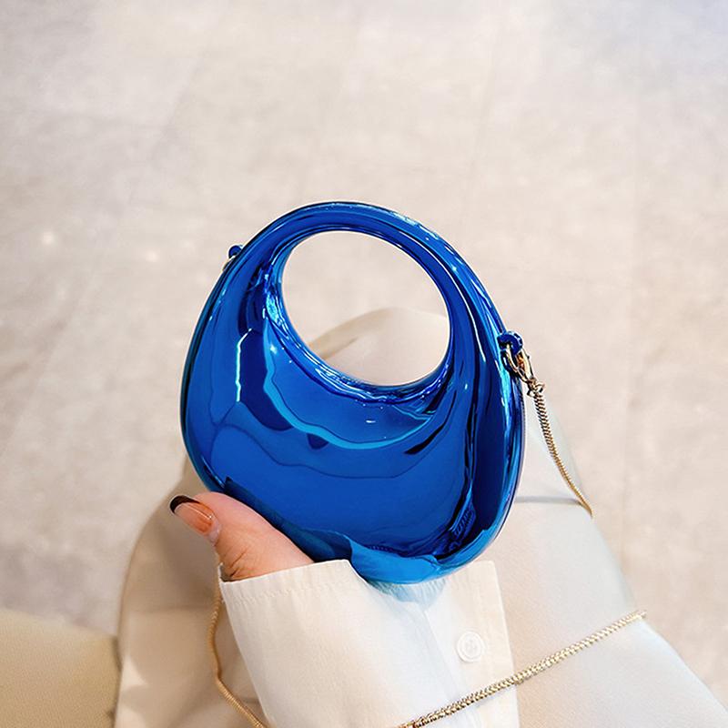 Damekjede Crossbody-veske Liten veske Akryl Metallisk glans Halvmåne Fest Bankett Dameveske Luksushåndveske