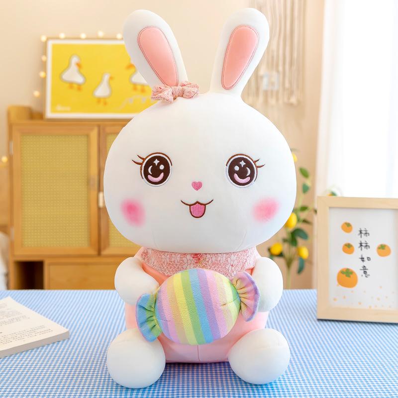 New Candy Rabbit Doll Plush Toy Cute Soft Rabbit Doll Ragdoll Kids Sleeping Pillow