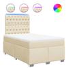 VidaXL Sommier à lattes de lit avec matelas crème 120x190 cm tissu, lit, lit à plate-forme, lit à panneaux, meuble de 3292739