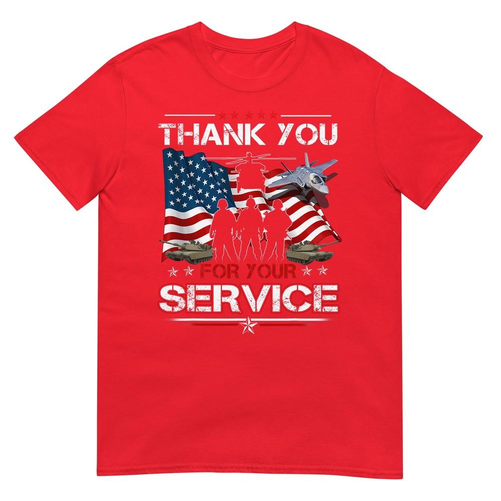 Thank You For Your Service Us Flag Patriotic Veterans Day TShirt S