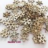 25mm Christmas Snowflake Wooden Buckle Chips DIY Craft Accessories, 50pcs/bag, In Natural Log Color