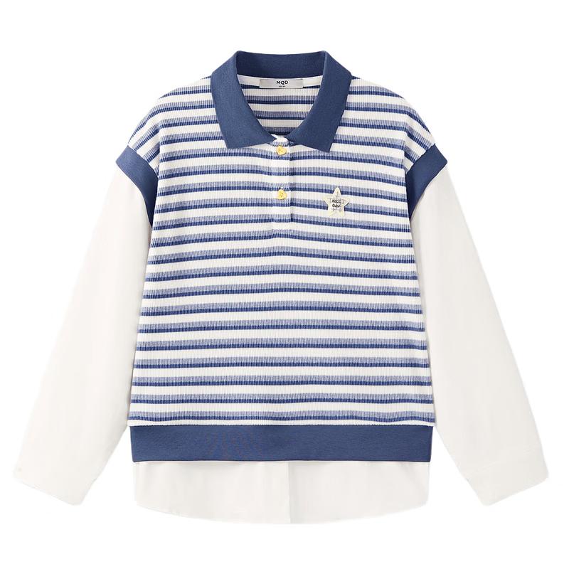 MQD Girls' Preppy Style Striped Pullover Sweatshirt
