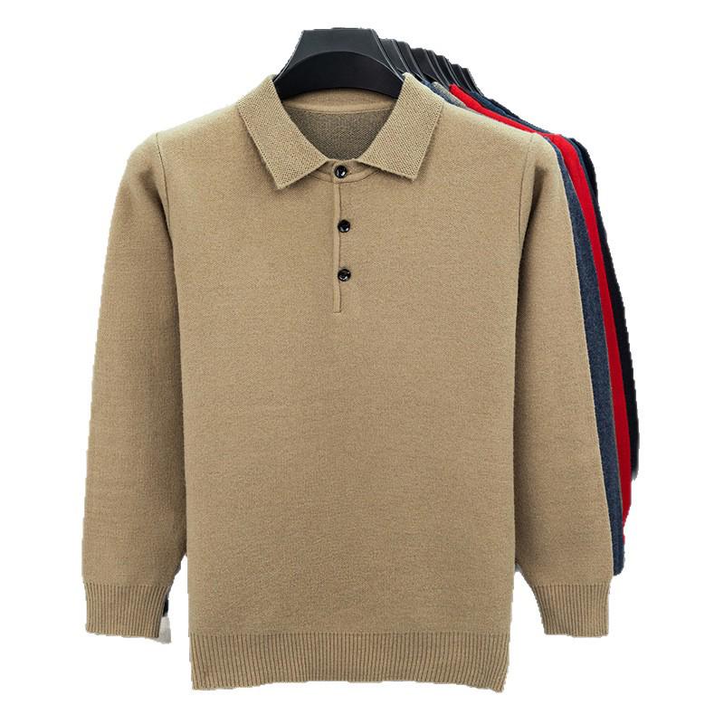 Men's Autumn/Winter Business Casual Loose Knit Sweater with Thickened Lapel