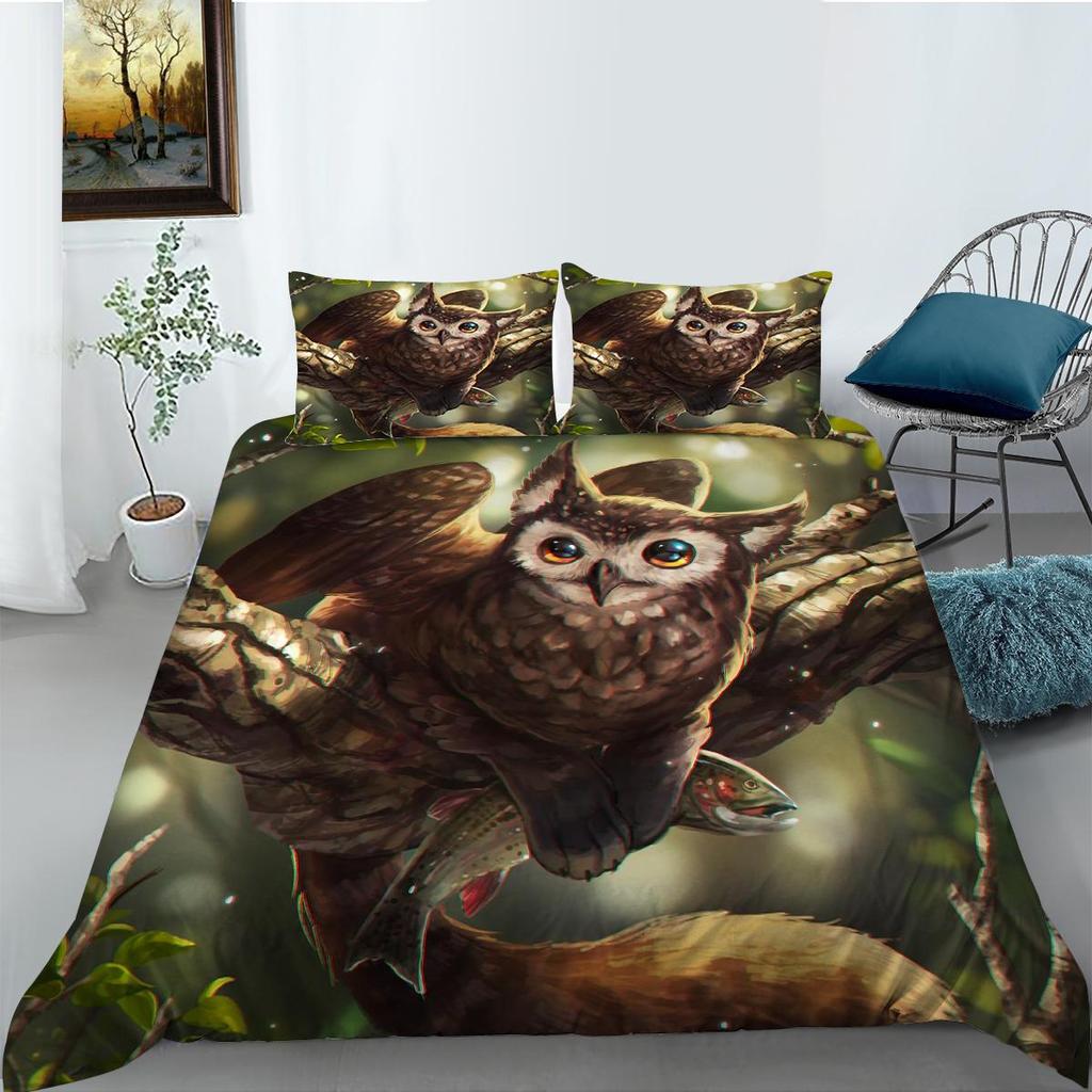 3D-Digitaldruck-Bettwäsche-Set, Bettbezug und Kissenbezug, Einzelbett, Doppelbett, große Tiermuster-Bettwäsche mit Reißverschluss, saubere, bequeme Bettwäsche