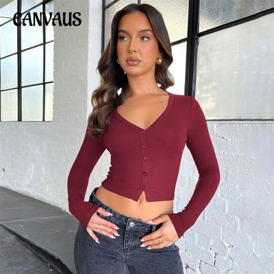 Cardigan feminino com botões roscados, ombro positivo, manga comprida, top sensacional revelador Y2K