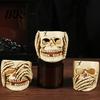 Realistic Halloween Ornaments Skull Candle Holder Decor, Resin Gothic Table Ornament, Spooky Shelf Durable Decorations Decor for Party Home, Trick or