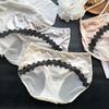 Ladies Summer Lovely Sexy Eyelash Style Satin Ice Silk Mesh Briefs