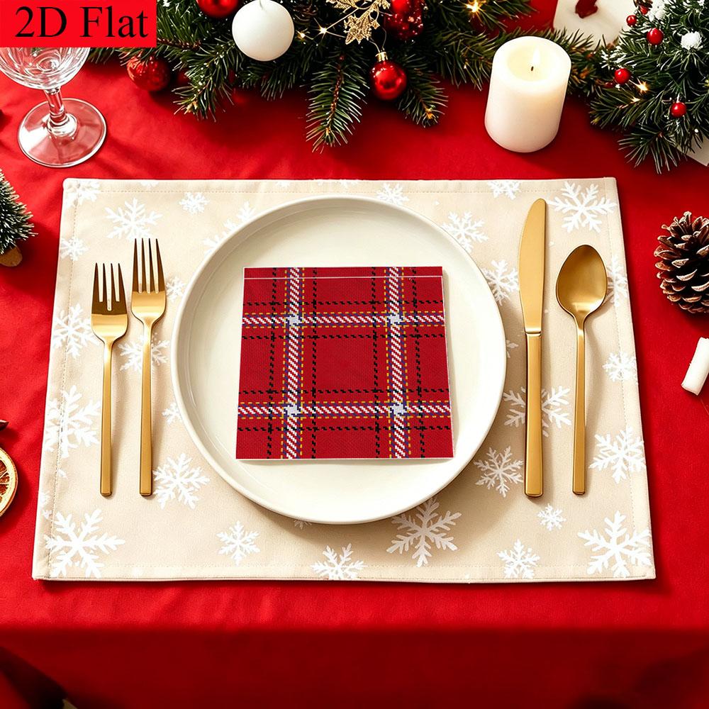 20pcs Disposable Napkins with Snowflake Pattern Print for Wedding,Parties,and Daily Use for Thanksgiving Fall Christmas Table Decoration
