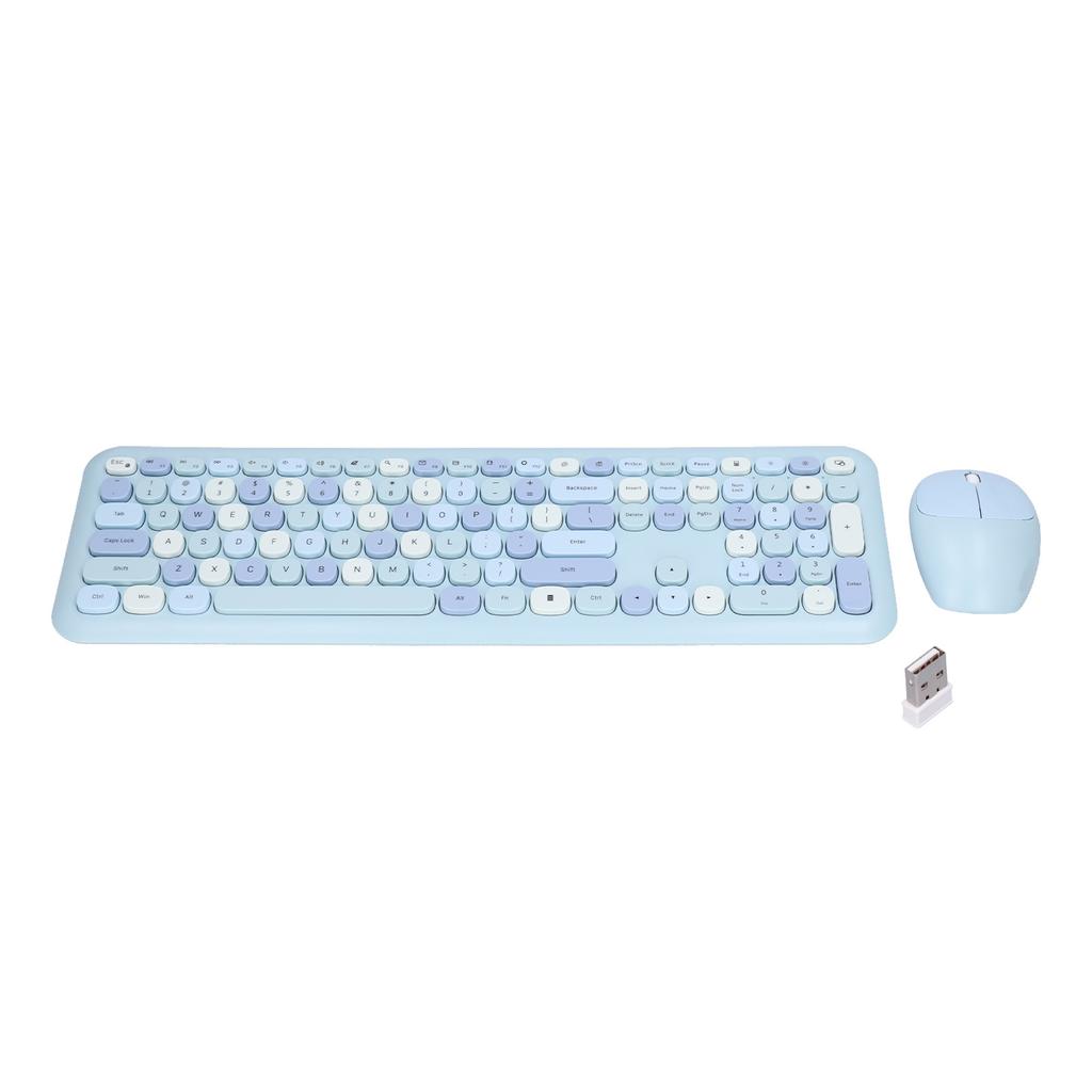 Keyboard Mouse Combo 2.4G Retro Multi Color Cover Wireless Keyboard and Mouse Set