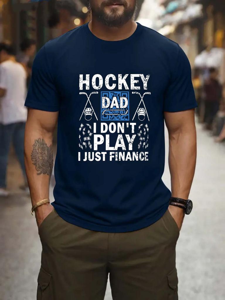 Hockey Dad Fathers Day Gift TShirt 100 Cotton ONeck Short Sleeve Summer Casual Mens Tshirt Streetwear