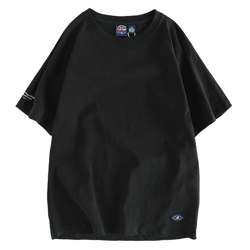 Weight ~ Foreign Trade Cattle Goods Overplus Order Leak-Picking Summer Men's Sweat-Absorbent Breathable Solid Casual round Neck Short sleeve T-shirt