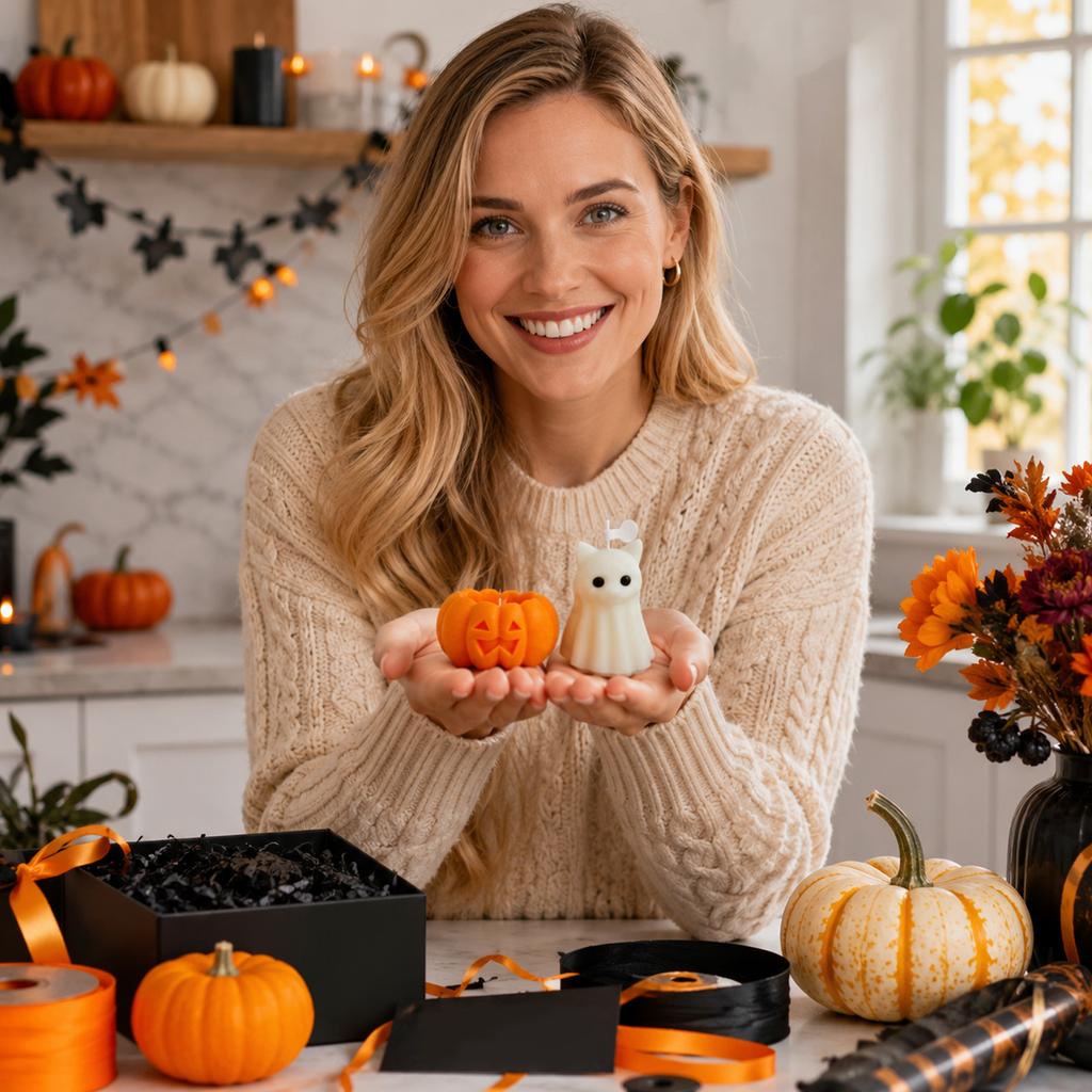 Pumpkin Animal Shaped Scented Candle for Fall Halloween Decor