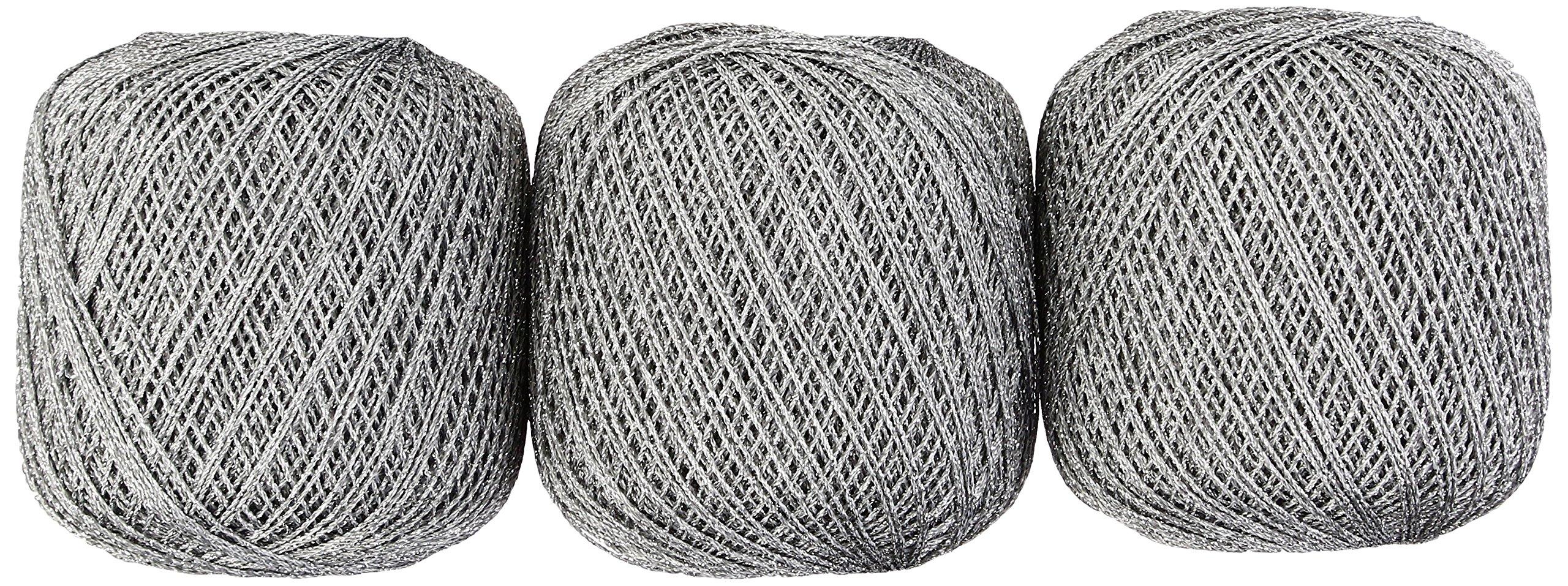 

DARUMA Пряжа с люрексом, набор, #30 Цв.2, Серебристый, 20г, Прибл.. 137м, 3, 01-2140