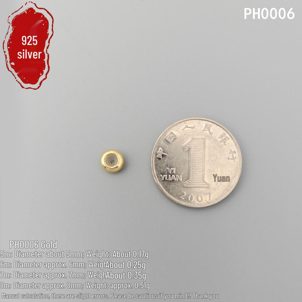 Adjustable S925 Sterling Silver Silicone Flat Beads for DIY Water Drop Bracelets