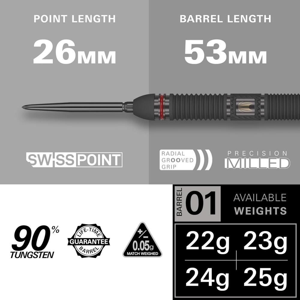Target Darts Scope Steel Tip Darts Set Red   Black Darts  Swiss Point   Tools 21
