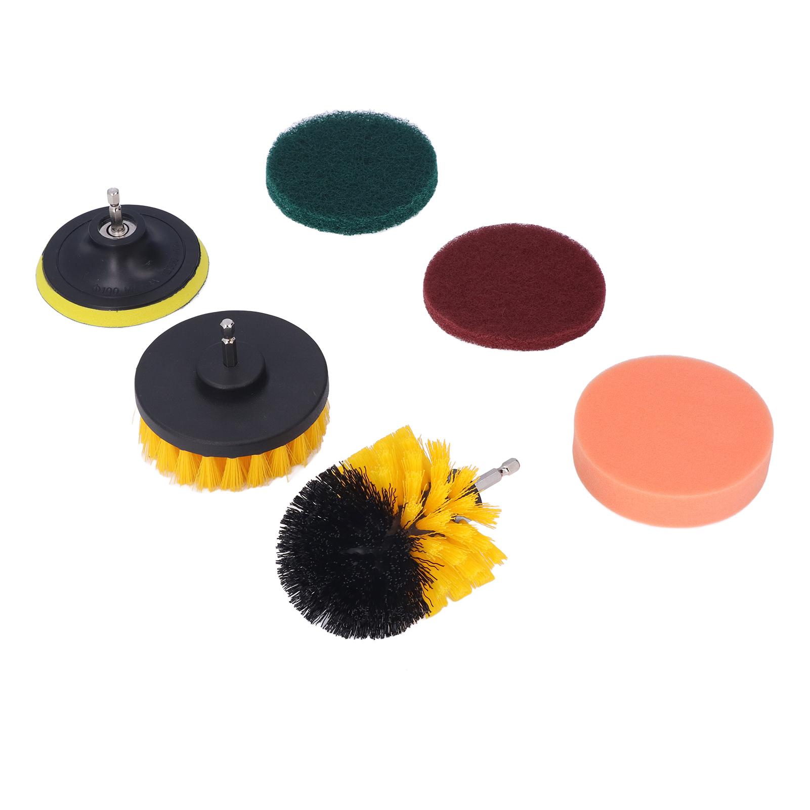 

6 шт. Щетка для дрели, электроскруббер, 14 дюймов, шестигранный разъем, PP, инструмент для чистки автомобиля, дом