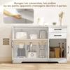 Aparador com 2 Gavetas Armário de Armazenamento Moderno, Armário de Cozinha com Prateleira Ajustável e 3 Portas Branco