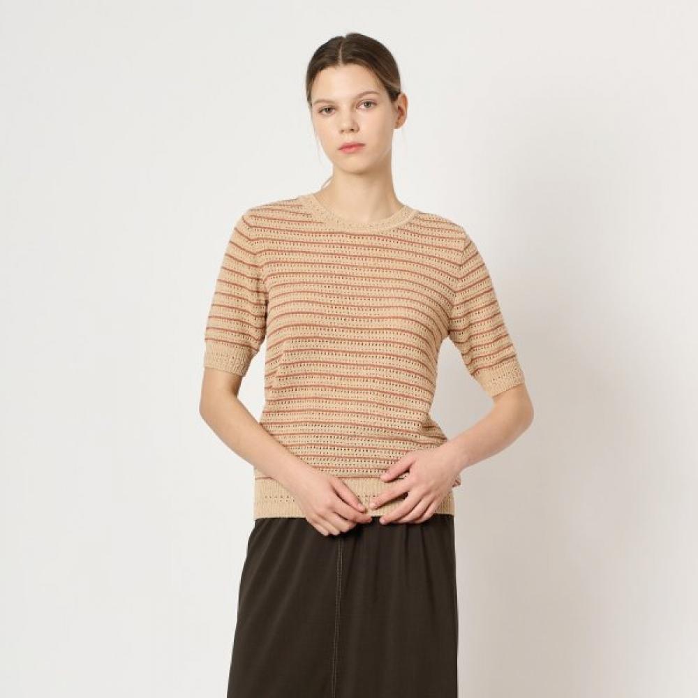 

Bcbg Stripe Half Sleeve Knit Top B4m5k428 Navy (55)/66