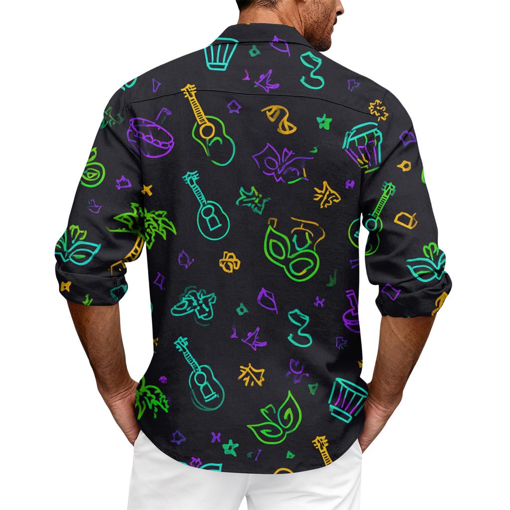Men's Casual Button-Down Long-Sleeve Shirt