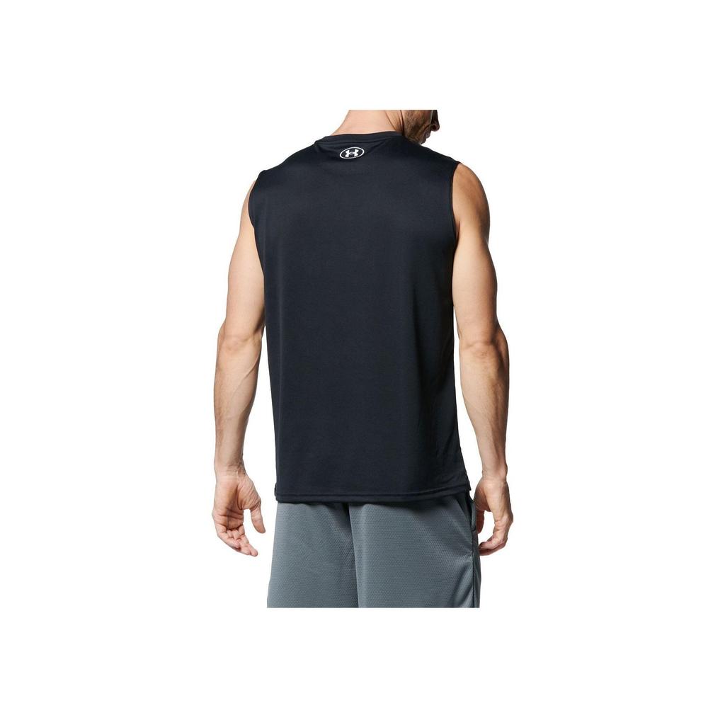 Under Armour Solid Logo Print Round Neck Training Sleeveless Vest Men tops Black 1367452-001