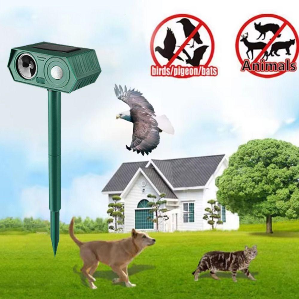 Waterproof Ultrasonic Animal Repeller Flashing Light Motion Sensor Repellent Agricultural