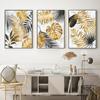 Abstrakte Moderne Goldene Blätter Monstera Poster Drucke Pflanzen Leinwandgemälde Innenraum Cuadros Heim Wandkunst Dekor Bilder