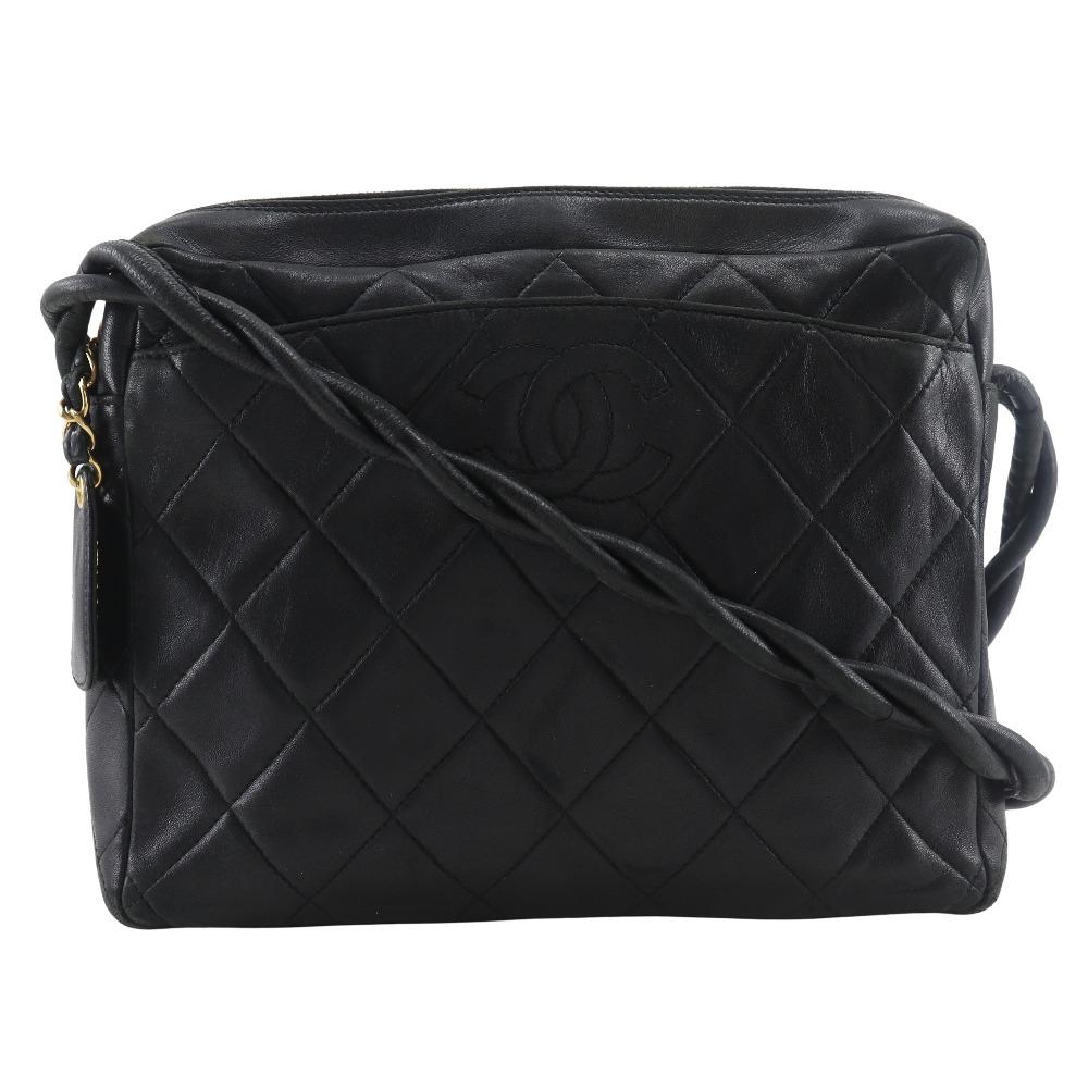 

CHANEL Matelasse COCO Mark Shoulder Bag rope vintage black lambskin Women Used