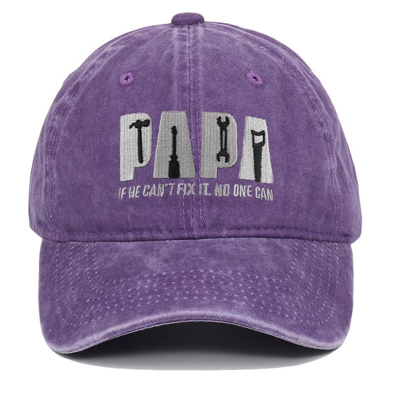 Vintage PAPA Dad Embroidered Baseball Cap - Unisex, Washed Soft Brim, Versatile Sun Protection
