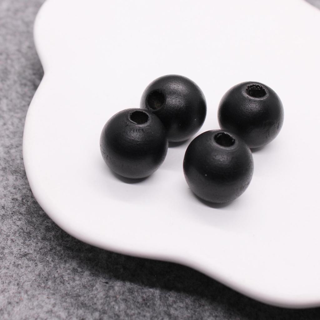 Children's Solid Color 16mm Wooden Beads - Colorful Round Beads for DIY Jewelry