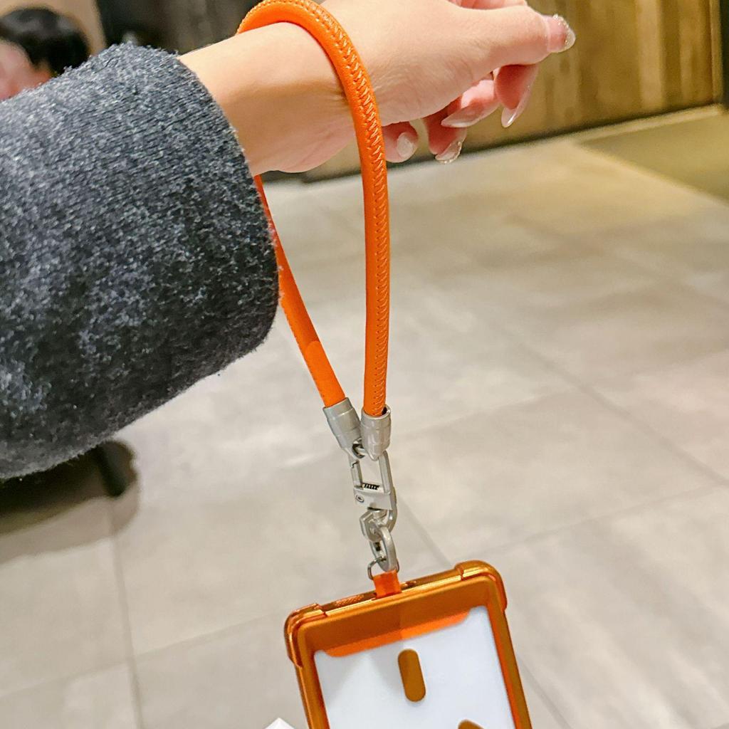 Dopamine Leather Phone Lanyard: Anti-Lost Rotating Wrist Strap & Keychain for Men and Women