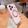 Liquid Silicone Jelly Case For Iphone 17 16 15 14 Pro Max Magnetic Baby Skin Touch Anti-Fingerprint 360° Rotation Stand Cover