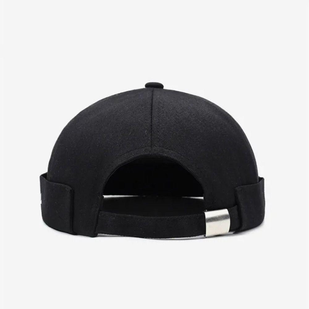 Adjustable Hip Hop Cap Solid Color Street Dance Hat Retro  Fashion Beanie Hat  Men