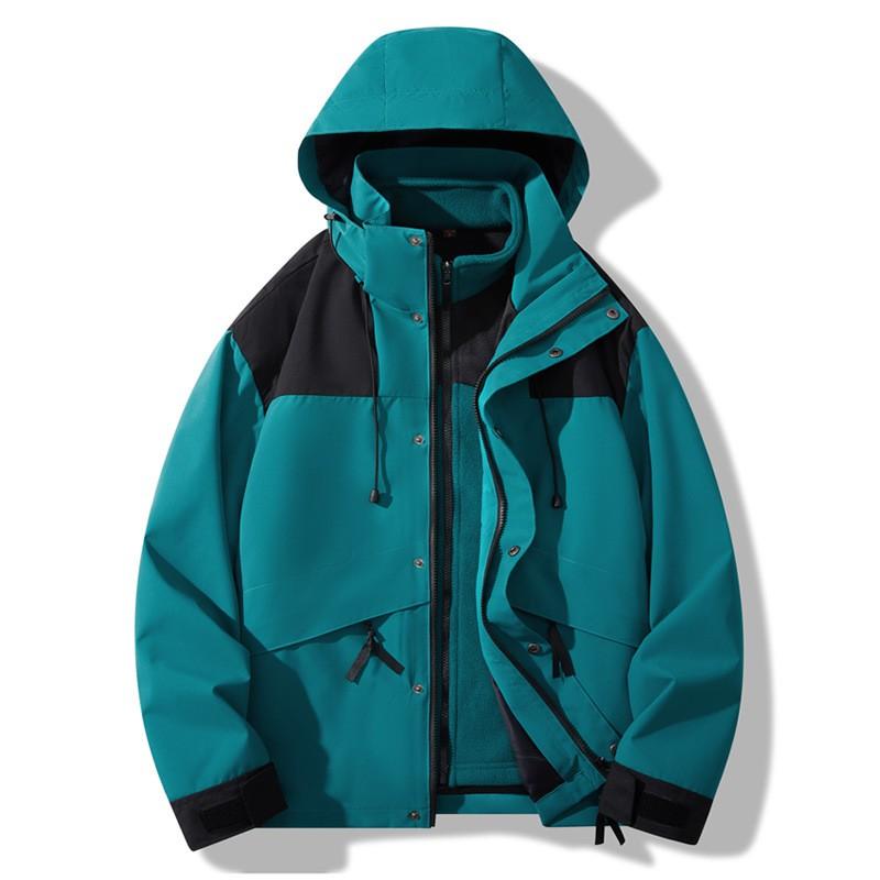 Men Women 3-in-1 Detachable Waterproof Windproof Hiking Jacket With Fleece Liner Winter Outdoor Activities