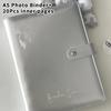 A5 PU-läder Silver Album med 20 st 4 rutnät Inre Sidor Idol Fotokort Samlingspärm INS Kpop Fotokort Förvaringsbok