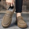 Schuhe Herren Herbst Vielseitiger Trend Fuß Lässige Lederschuhe Herren Fahrschuhe Doudou Schuhe Ein Pedal Faule Slipper