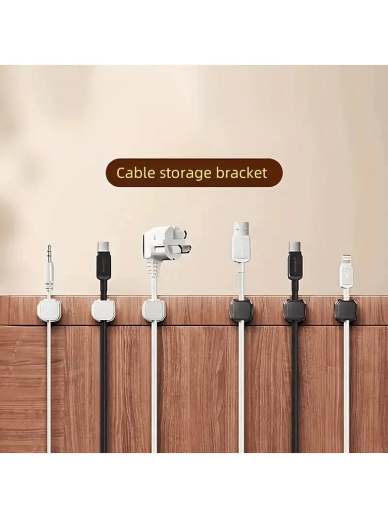 6pcs PVC Magnetic Cord Organizer Clips - Strong Adhesive, No-Drill Cable Holders for Desk & Home Office Wire Management, Multi-U