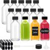 2 oz kleine klare Glasflaschen mit Deckeln für Flüssigkeiten, winzige kurze Gläser mit Kappen, Mini-Glas-Saftflaschen für Tränke, Ingwer-Shots