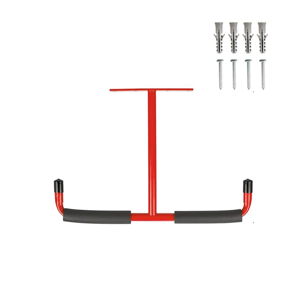 

Wall Mounted T-Shaped Storage Rack Space Saving Heavy Duty Hanger Garden Tools Storage червоний