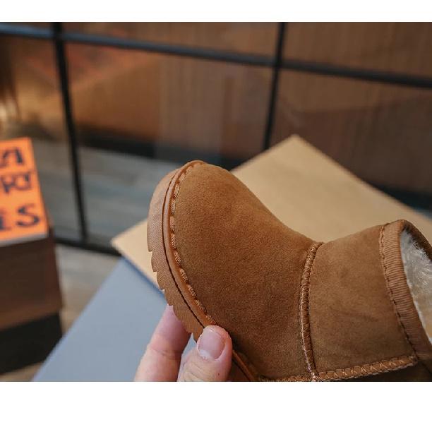 Children Snow Boots Leisure Thick Fur Platform Winter Kids Short Boot Four Colors Slip-on Unisex Concise Style Boys Girls Shoes