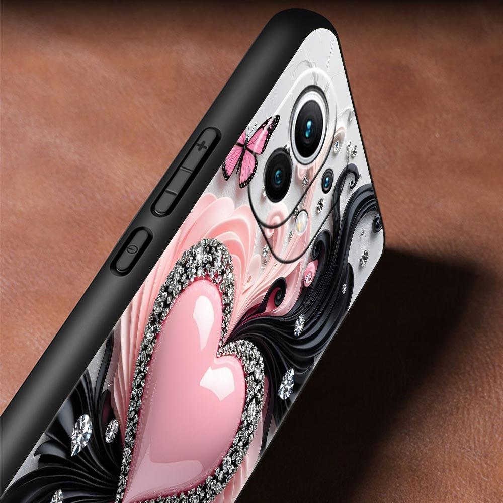 Colored Love Heart Printed Phone Case Cover for Xiaomi Mi 17 15 14 13 12 11 Ultra 15T 14T 13T 12T 11T Pro Lite 5G Soft TPU Shell