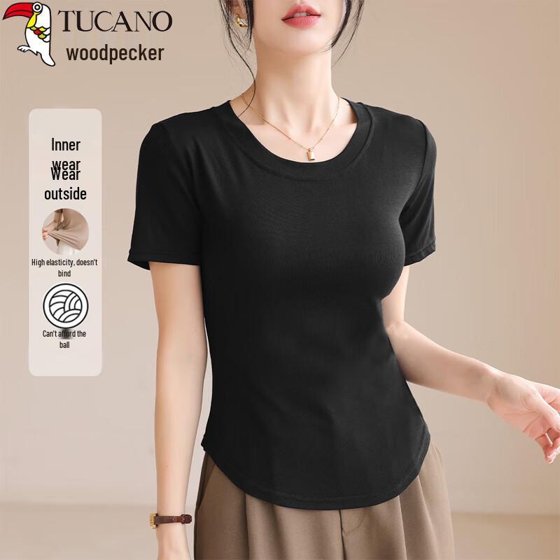 Woodpecker Women s Ribbed Slim Fit T-shirt L