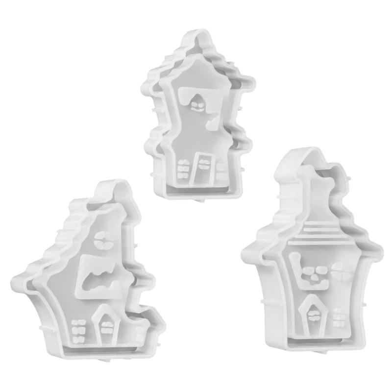 Food Safe Heat Resistant Silicone Craft Mould Create Hollow House Candle Holders Halloween Decoration