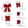 Red Velvet 3D Christmas Bow Ornament for Tree Decoration