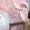 Rosa Weihnachtsbaum Schneeflocke Weihnachtsmann Tüllvorhänge für Wohnzimmer Schlafzimmer Dekor Chiffon Transparent Voile Küchenfenstervorhänge