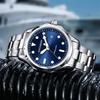 Brand Men's Automatic Skeleton Mechanical Waterproof Luminous Steel Strap Watch